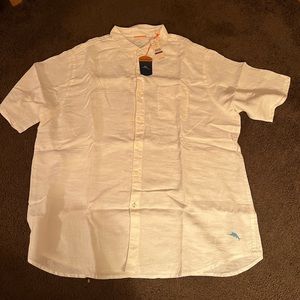 Tommy Bahama: Sea Glass Breezer Short Sleeve Linen Shirt- 2xl